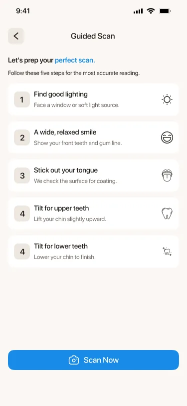 Patient app: a guided phone scan in progress